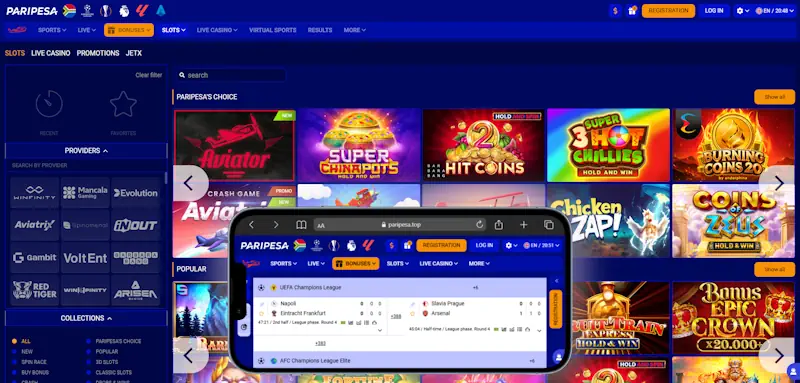 Legal Casinos Paripesa Desktop and Mobile Banner